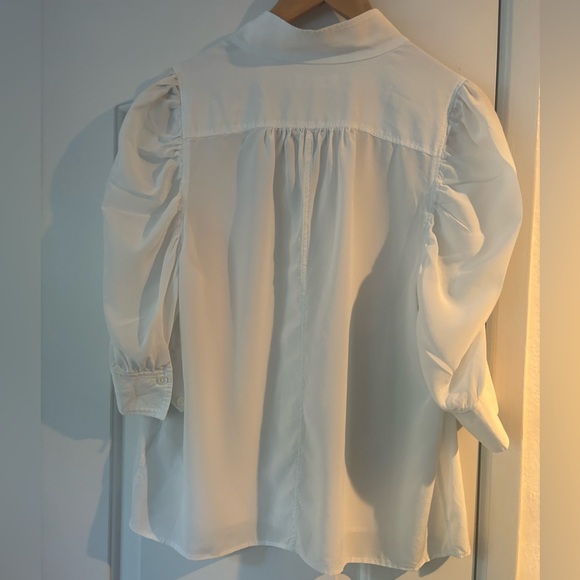FRAME Gillian White Silk Blouse - Picture 2 of 5